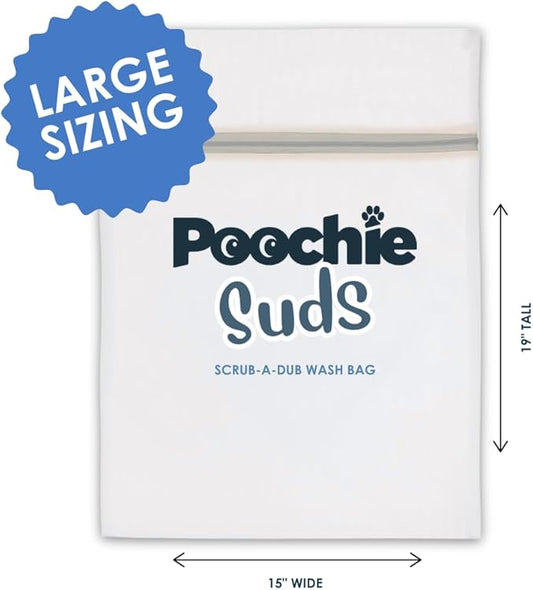 Poochie Suds Pet Laundry Detergent, Enzyme Cleaner and Odor Remover, Hypoallergenic and Fragrance-Free Pet Safe Detergent for Dog and Cat Bedding, Blankets, Toys and Gear, Made in USA, 16 fl oz