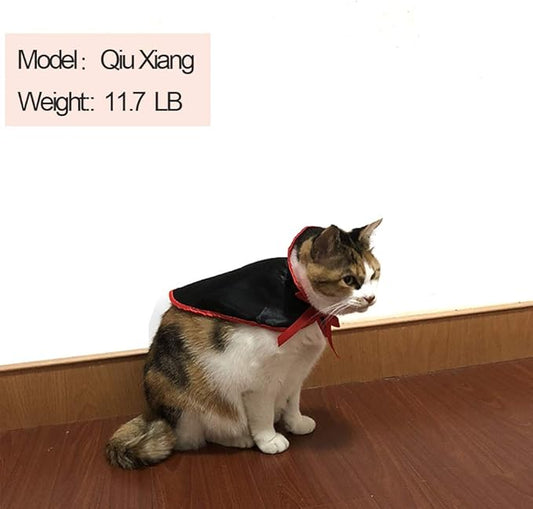 Pet Halloween Cloak Cosplay Vampire Cloak for Cats and Small Dogs, Pet Halloween Costume Clothes Suit