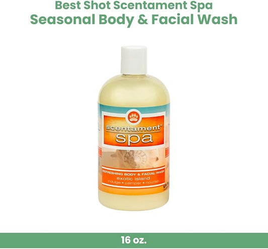 Best Shot Scentament Spa Seasonal Facial & Body Wash, Exotic Island, 16 oz