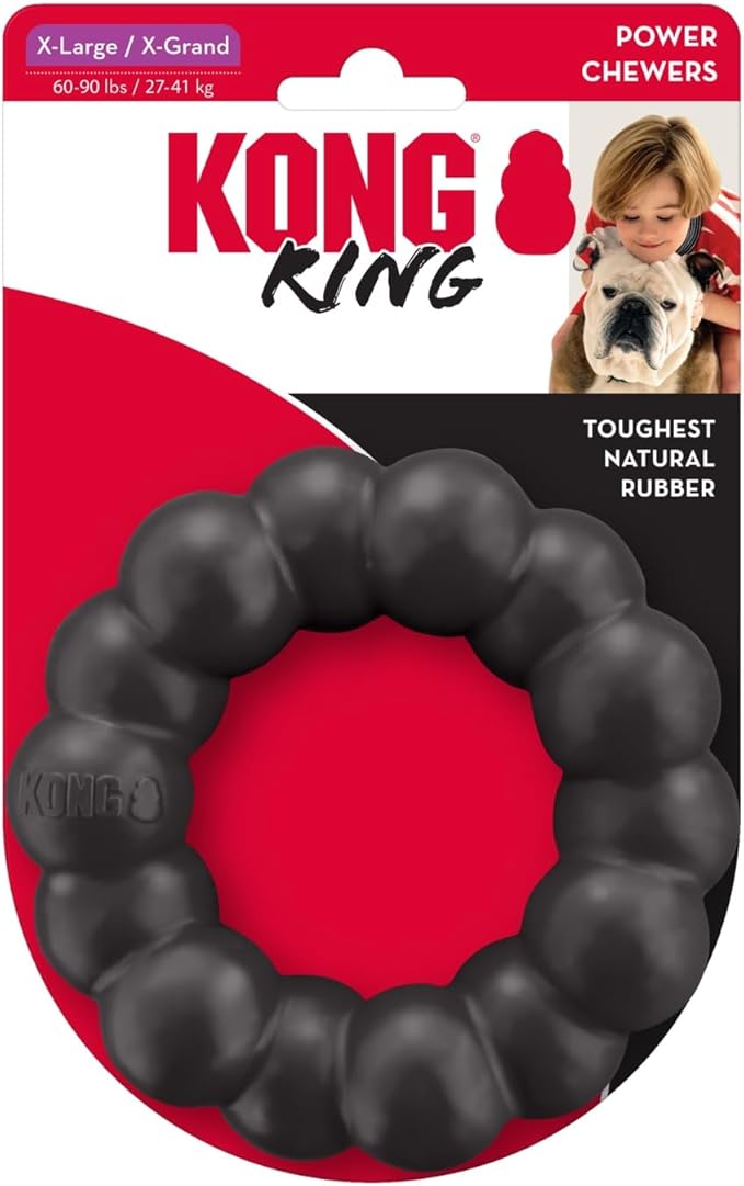 KONG Extreme Ring - Durable Natural Rubber Ring Toy for Healthy Chewing Habits - Chew Toy Supports Dog Dental Health - Dog Toy Supports Instincts During Playtime - for XL Dogs