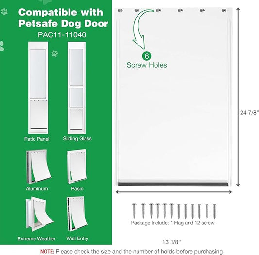 Dog Door Replacement Flaps with Screws and Grommets Washers, Compatible with PetSafe Doggy Door Pac11-11040 Pet Door Replacement Flap for Dogs and Cats Extra Large