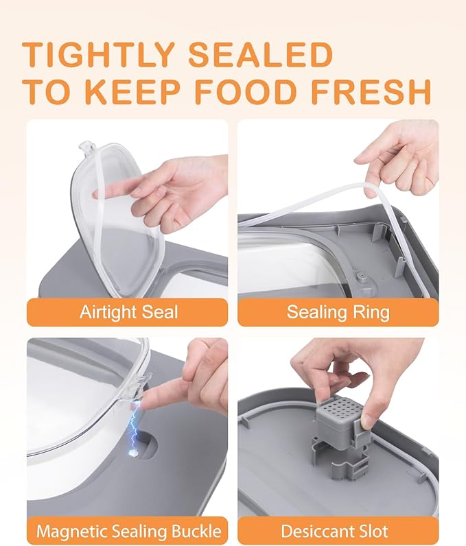 10-13LBS Dog Food Storage Container, Cat Food Container Airtight, Pet Food Container with Scoop and Silicone Dog Bowl,Cat Food Storage Container Dry Food