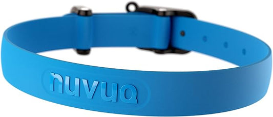Waterproof Dog Collar - Durable, Comfortable and Adjustable Outdoor Dog Collar with Wear Resistant Buckle and ID Tag Ring for Puppies and XSmall Dogs by Nuvuq (Blue, XSmall)