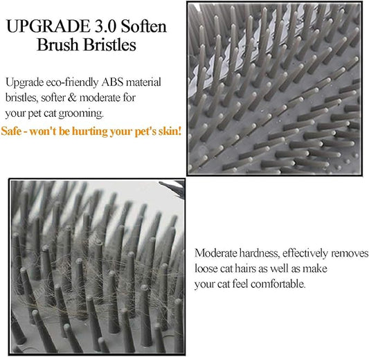 Kingtree Cat Corner Scratcher Self Groomer with Catnip, 2 Pack Softer Cat Face Scratchers Wall Corner Grooming Massage Combs for Long & Short Fur Cats