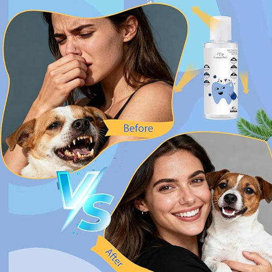 Fureverpets Dental Water Additive, Water Additive for Dogs Teeth, Dog Water Additive for Dental Care, Dog Tooth Cleaning Water,Teeth Cleaning Mouthwash, Easy Use for All Pets (2pcs, Blueberry+Mint)