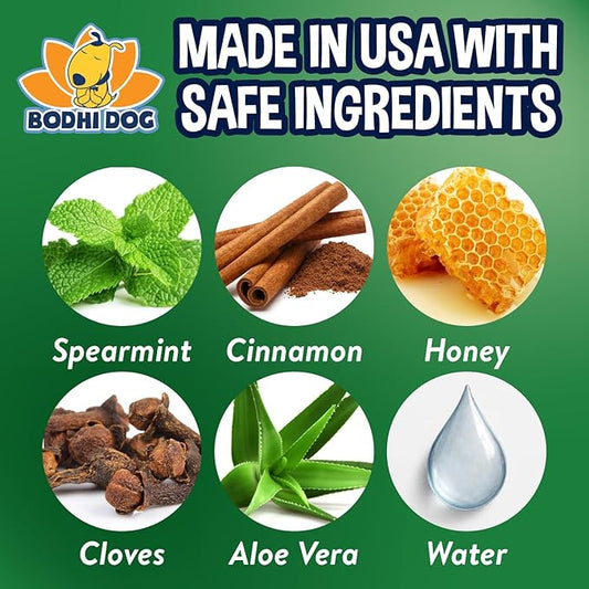 Bodhi Dog Natural Dog Breath Freshener Spray | Fresh Breath for Dogs, Tartar & Plaque Remover | Supports Teeth & Gum Health | Bad Breath Treatment & Promotes Clean Oral Hygiene | Made in USA | 8oz