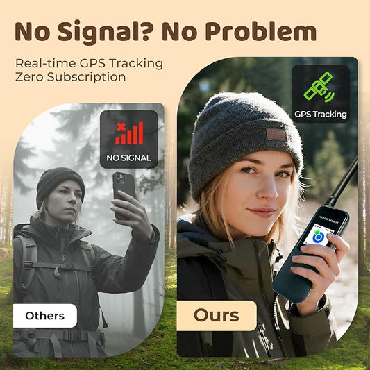 Aorkuler Outdoor GPS Dog Tracker for No-Signal Areas - Outdoor Pet Locator Finder Tracker, Real-Time Tracking for Hiking/Walking/Camping, Works in Remote Wilderness/Farms/Large Parks