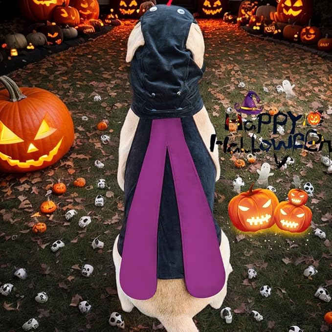 Dog Halloween Vampire Devil Cloak Cape, Red Black Classic Pet Costume for Small Medium Large Dogs, Holiday Cosplay Special Events (Mosquito-Purple, B1)