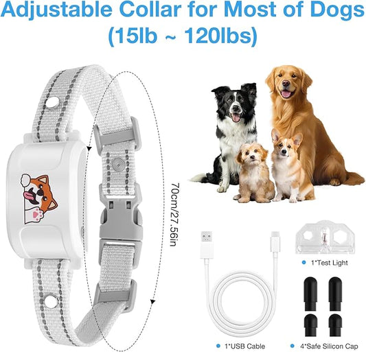 GPS Wireless Dog Electronic Fence & Dog Training Collar, Waterproof Rechargeable Collar with GPS Tracker,Customizable Boundaries via App, No Subscription Required, One Size Outdoor (White)