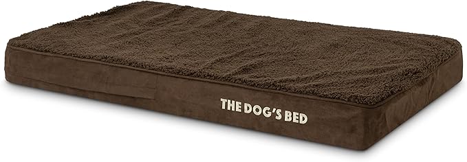 The Dog’s Bed Orthopedic Memory Foam Dog Bed, Large Brown Plush, Pain Relief for Arthritis, Hip & Elbow Dysplasia, Post Surgery, Lameness, Supportive, Calming, Waterproof Washable Cover
