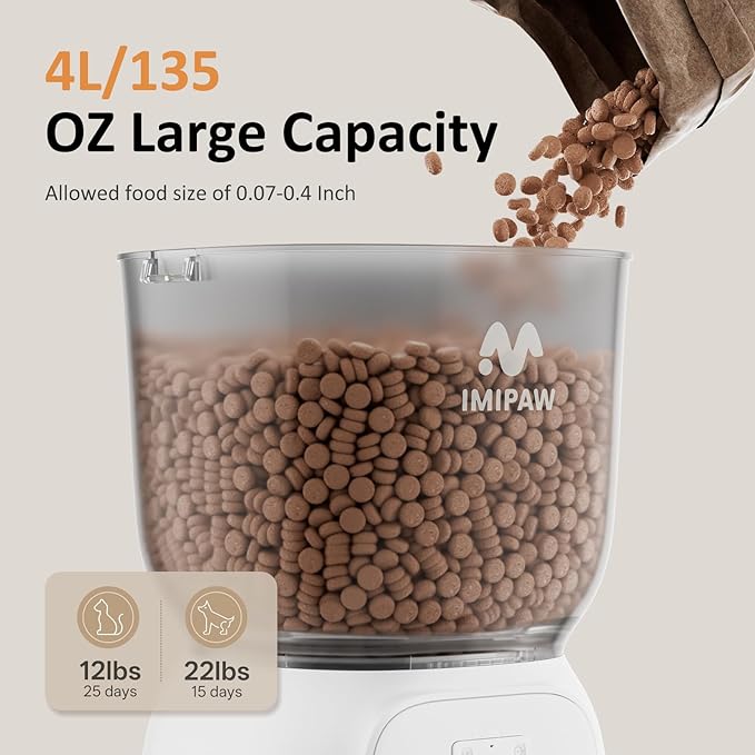 Automatic Cat Feeder WiFi: 5G Smart Auto Pet Feeder with App Remote Control- Timed Feeding Cat Food Dispenser with Airtight Lock-Fresh- Easy to Clean& Dual Power Supply 1-10 Meals per Day