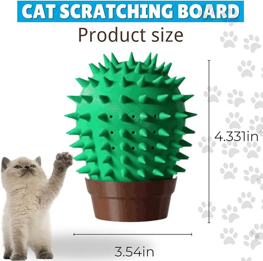Cactus Cats Face Scratchers - Cat Grooming Brush & Massager - Wall Cat Scratcher with Catnip Compartment - Wall Mounted Corner Brush for Indoor Cats, Fur Remover & Face Scratcher