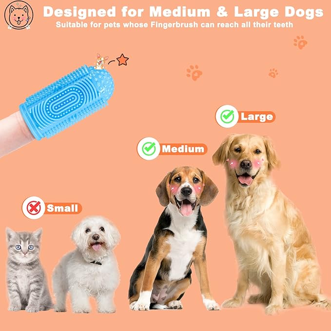 Dog Toothbrush Finger Toothbrush Dogs Tooth Brushing Kit 8 Pack Dogs Finger Toothbrushes for Dog Teeth Cleaning& Dental Care Doges Tooth Brush Pet Toothbrush