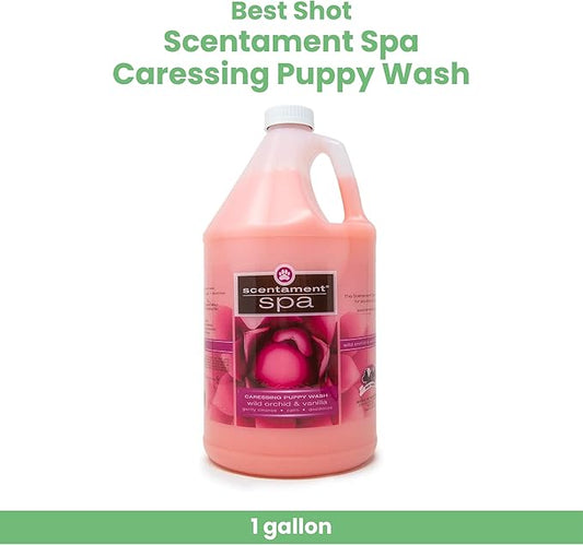 Best Shot Scentament Spa Caressing Puppy Wash, Wild Orchid Vanilla, 1 Gallon