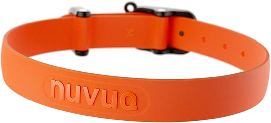 Waterproof Dog Collar - Durable, Comfortable and Adjustable Outdoor Dog Collar with Wear Resistant Buckle and ID Tag Ring for Puppies and XSmall Dogs by Nuvuq (Orange, XSmall)