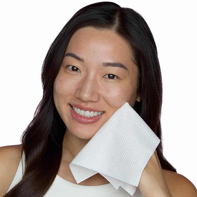 PEACE OUT Silver Shield Face Towels, For Blemish Prone Skin, Disposable Daily Use Skincare, Super Absorbent, Lux Soft Feel, All Skin Friendly, Duel Sided, 30 count