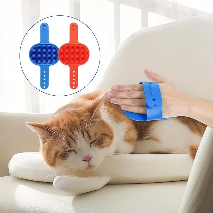 4 Pcs Silicone Grooming Strap Pad for Cats, Adjustable Rubber Cat Self Groomer Corner Scratcher, Cat Face Scratchers Massager for Long Short Hair, Self Grooming Cats Brush Rubbing Post Accessories