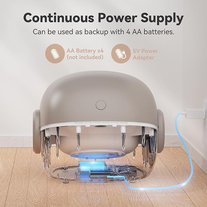 Upgraded RFID Feeder with Collar Sensor – Automatic Portion Control, 4 Feeding Modes, Anti-Theft Cat Feeder for Multi-Cat Homes & Special Diets (Beige)