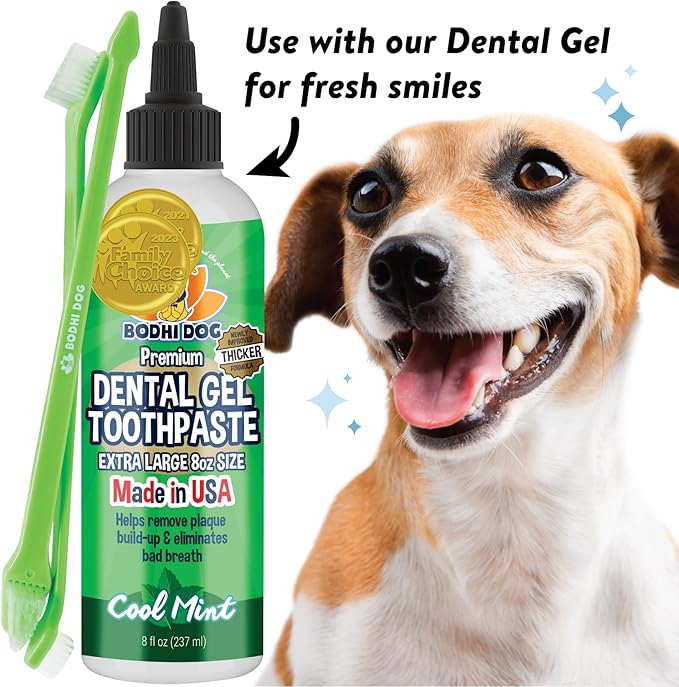 Bodhi Dog Dual-Headed Toothbrush for Dogs & Cats - Soft Bristles for Gentle Pet Dental Care - Puppy & Adult Teeth Cleaning - Easy-to-Use Design for Healthy Gums & Fresh Breath (100 Count)