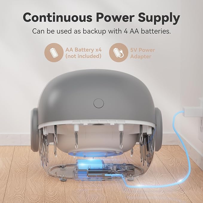 Upgraded RFID Feeder with Collar Sensor – Automatic Portion Control, 4 Feeding Modes, Anti-Theft Cat Feeder for Multi-Cat Homes & Special Diets (Gray)