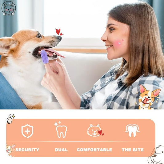 Dog Toothbrush Finger Toothbrush Dogs Tooth Brushing Kit 8 Pack Dogs Finger Toothbrushes for Dog Teeth Cleaning& Dental Care Doges Tooth Brush Pet Toothbrush
