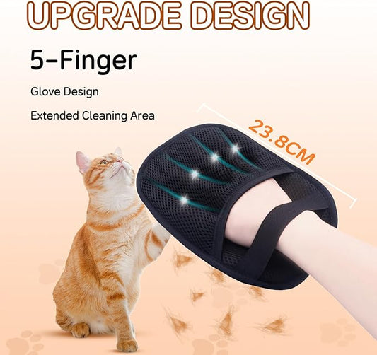 Pet Hair Remover Electrostatic Gloves,Pet Hair Removal for Cats & Dogs, Cat Grooming Gloves,Pet Hair Fur Removal Mitt, Cleanup for Furniture, Clothing, and Upholstery,Reusable, Quick & Easy Cleaning