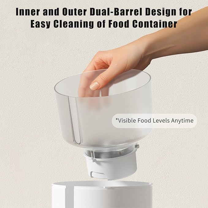 Lychee Automatic Cat Feeder with Camera, 5G WiFi Pet Feeder, 1080P HD Video with Night Vision,2-Way Audio Smart App Control, 2.8L Dry Food Dispenser for Cats and Samll Dog