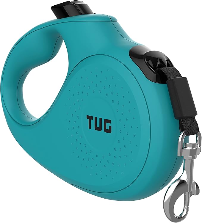 TUG Monochrome Tiny 360° Tangle-Free Retractable Dog Leash | Cat Leash | 10 ft Strong Nylon Tape (Tiny, Aqua)