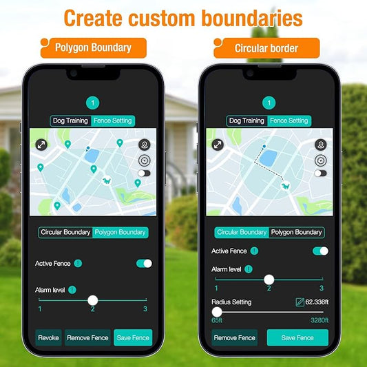 GPS + Wireless Dog Fence & Training Collar – No Subscription, App Geo-Fence 3280ft, 60-164ft Bluetooth Training, 3 Correction Modes, Auto Sleep/Wake, 7-Day Battery, 3-Dog Support (3PC-White)