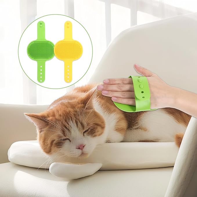 4 Pcs Silicone Grooming Strap Pad for Cats, Adjustable Rubber Cat Self Groomer Corner Scratcher, Cat Face Scratchers Massager for Long Short Hair, Self Grooming Cats Brush Rubbing Post Accessories