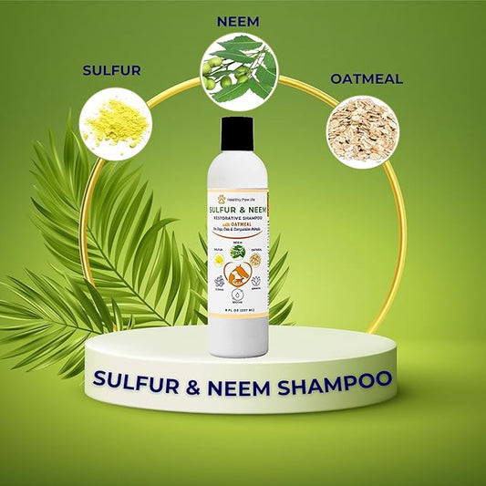 Healthy Paw Life's Sulfur & Neem Restorative Shampoo with Oatmeal
