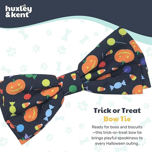Huxley & Kent Pet Bow Tie for Dogs & Cats - Halloween Adjustable Hook & Loop Collar Accessory - Cute & Comfortable for Holidays & Celebrations - Trick or Treat, Large