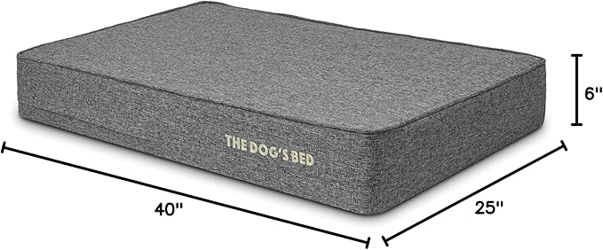 The Dog’s Bed Orthopedic Memory Foam Dog Bed, Large Grey Linen, Pain Relief for Arthritis, Hip & Elbow Dysplasia, Post Surgery, Lameness, Supportive, Calming, Waterproof Washable Cover