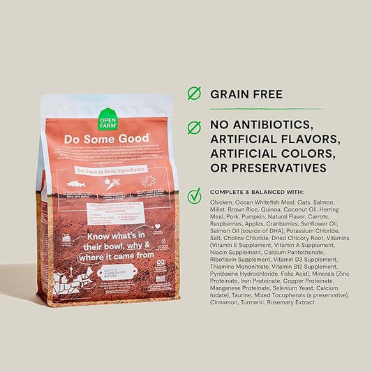 Open Farm, Grain-Free Dry Dog Food for Puppies, Protein-Packed Kibble, Sustainably & Ethically Sourced Ingredients, Non-GMO Veggies & Superfoods, Salmon & Sweet Potato Puppy Recipe, 22lb Bag