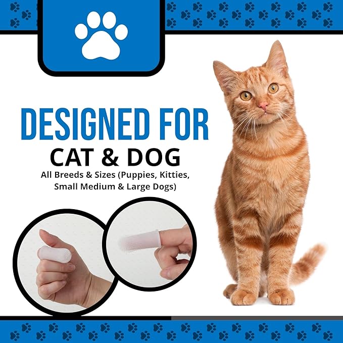 Dog Finger Toothbrush – Soft Silicone Finger Brush for Dogs & Puppies – Gentle Dental Care for Pets – Easy-to-Use Dog Toothbrush for Small, Medium & Large Breeds (Pink/White)