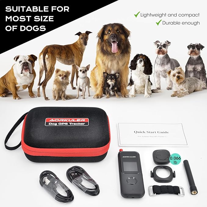 Aorkuler Outdoor GPS Dog Tracker – Ideal for Remote & Rural Areas, No Phone or Signal Needed, Real-Time Tracking for Daily Walks, Hiking, Farms, and Large Open Spaces – No Monthly Fees (Tracker 2)