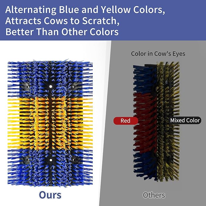 Livestock Scratching Brush, Upgraded Large Cattle Scratcher with 6 Screws, Horse Brushes for Grooming, Relieve Itching on the Back of Livestock, Cattle Supplies for Horse, Goat, Cow, Pig (XL Brush)