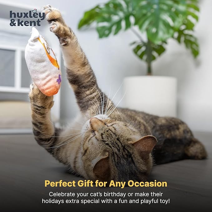 Huxley & Kent Plush Cat Toy - Interactive Catnip Toy for Cats & Kittens - Soft with Crinkle & Catnip - Fun Indoor Play - Go Fish Phishy