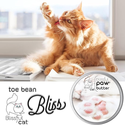 The Blissful Cat Paw Butter, Moisturizer for Dry Paw Pads, Softens and Protects a Rough Paw, Versatile, Lick-Safe Cat Paw Balm, 1 oz.