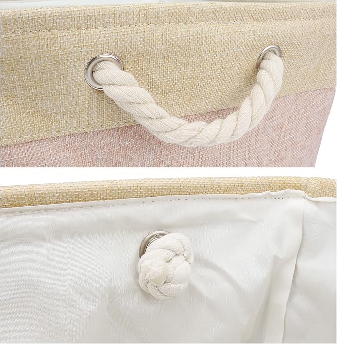 Dog Toy Box Storage Basket Bin with Personalized Custom Pet's Name Collapsible Rectangular Storage Bag for Organizing Dogs cat Clothes,Shoes,Pet Accessories (Pink, S)