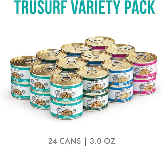 Weruva Truluxe Cat Food, Variety Pack, Trusurf, Wet Cat Food, 3Oz Cans (Pack of 24)
