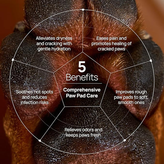 HICC PET Dog Paw Balm 1.06oz Natural Moisturizer & Protector for Dry Cracked Paws Soothes Hotspots & Odor, Horse Hoof, Joint Care