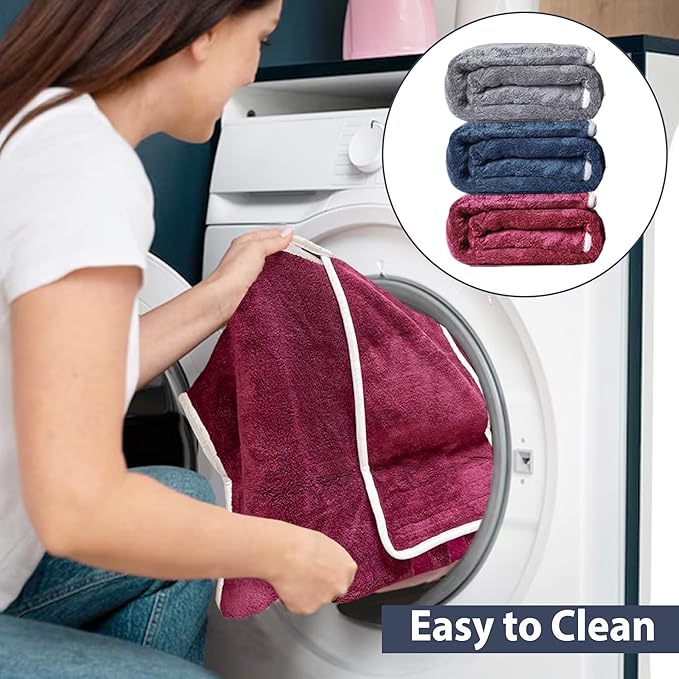 Dog Bathrobe Towel Dog Drying Coat - Super Absorbent Towels Bath Robe for Dogs Large, Soft Adjustable Collar & Belly Strap Fast Drying Coat Pet Cat Bath Robe (Medium Blue, Large)