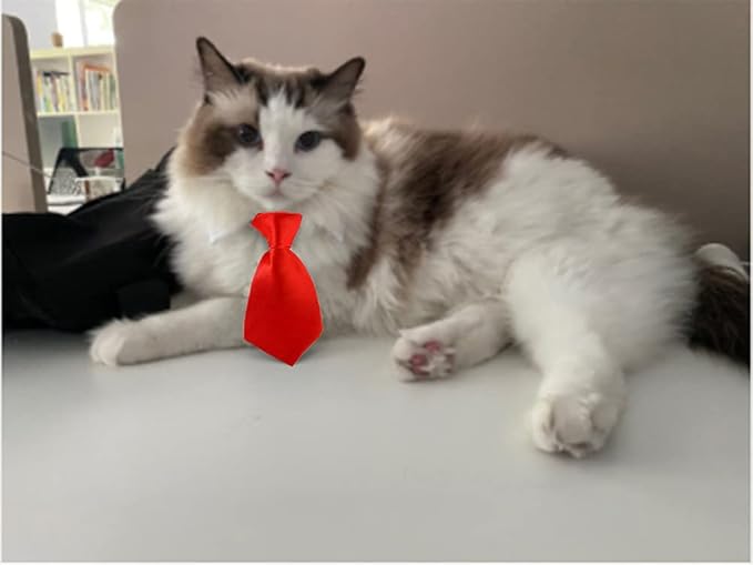 8 Pieces Pets Dog Cat Bowtie Pet Sunglasses Pet Costume Adjustable Formal Necktie Collar for Cats Small Dogs Puppy Grooming Accessories (Black/red + Glasses)