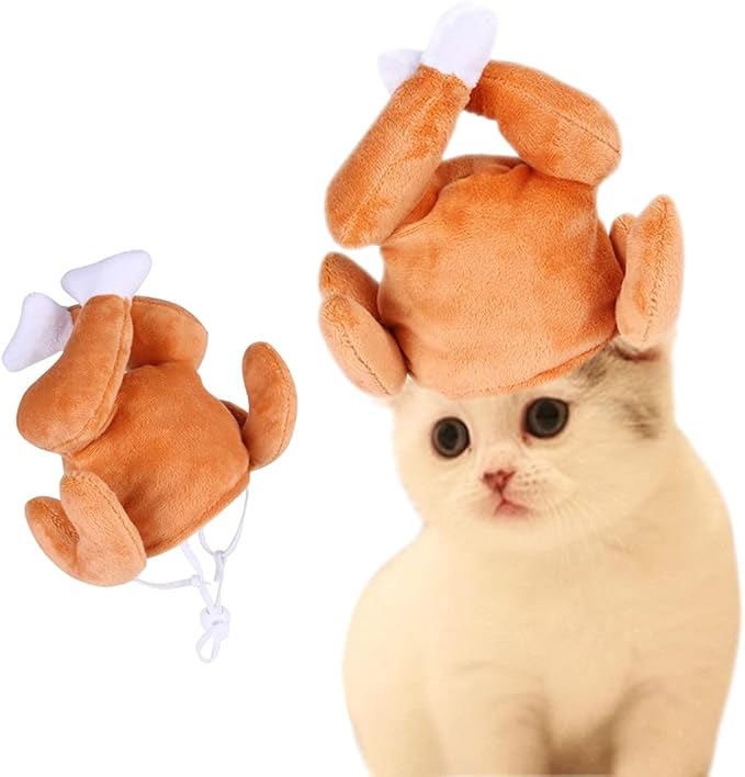 Thanksgiving Turkey Drumstick Hat for Cat, Pet Halloween Thanksgiving Turkey Costumes Dog Cat Ornament