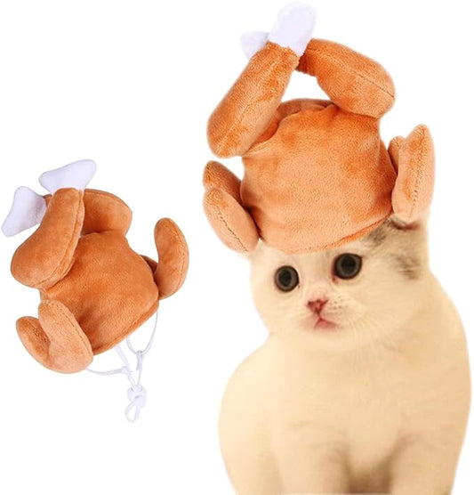 Thanksgiving Turkey Drumstick Hat for Cat, Pet Halloween Thanksgiving Turkey Costumes Dog Cat Ornament