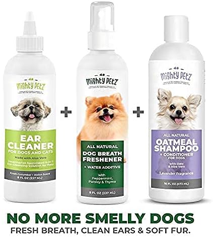 2-in-1 Dog Breath Freshener Spray & Water Additive - 8 oz Large - Natural Ingredients Dog Dental Care That Helps Avoid Bad Breath, Plaque, Tartar. Dog Teeth Cleaning, Fresh Breath with No Brushing
