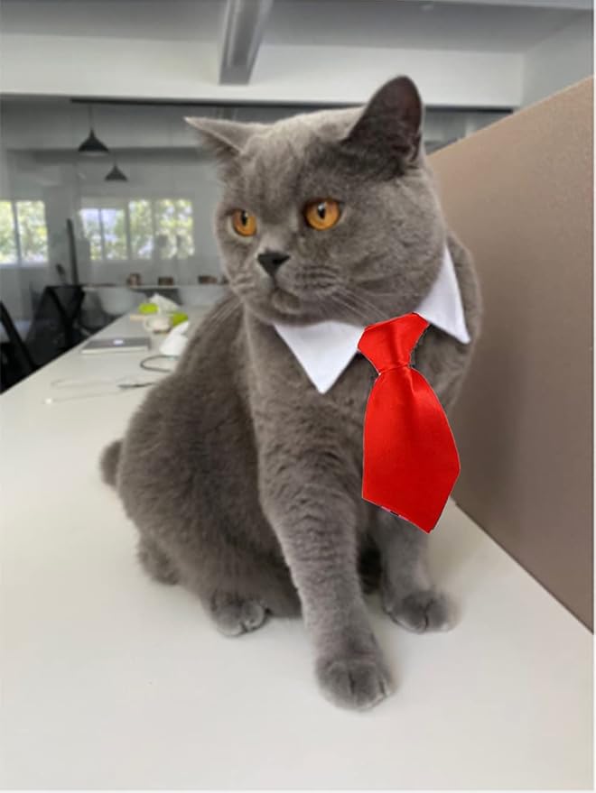 8 Pieces Pets Dog Cat Bowtie Pet Sunglasses Pet Costume Adjustable Formal Necktie Collar for Cats Small Dogs Puppy Grooming Accessories (Black/red + Glasses)