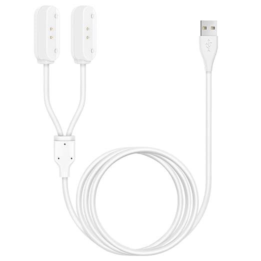 2-in-1 Magnetic USB Charger Cable for Tractive GPS Tracker - Fast Charging Cable Compatible with Tractive Smart Dog Pet GPS Tracker - Durable USB Charging Cord for Pet GPS Device (White)