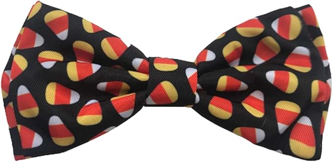 Huxley & Kent Pet Bow Tie for Dogs & Cats - Halloween Adjustable Hook & Loop Collar Accessory - Cute & Comfortable for Holidays & Celebrations - Candy Corn, Large